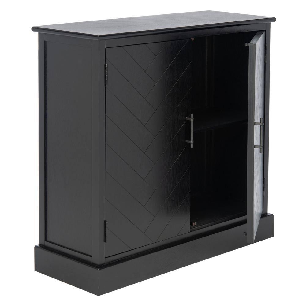 SAFAVIEH Peyton Contemporary Black Wood Storage Rectangle Console Table (31.5 in. W x 13.4 in. D x 26 in. H)