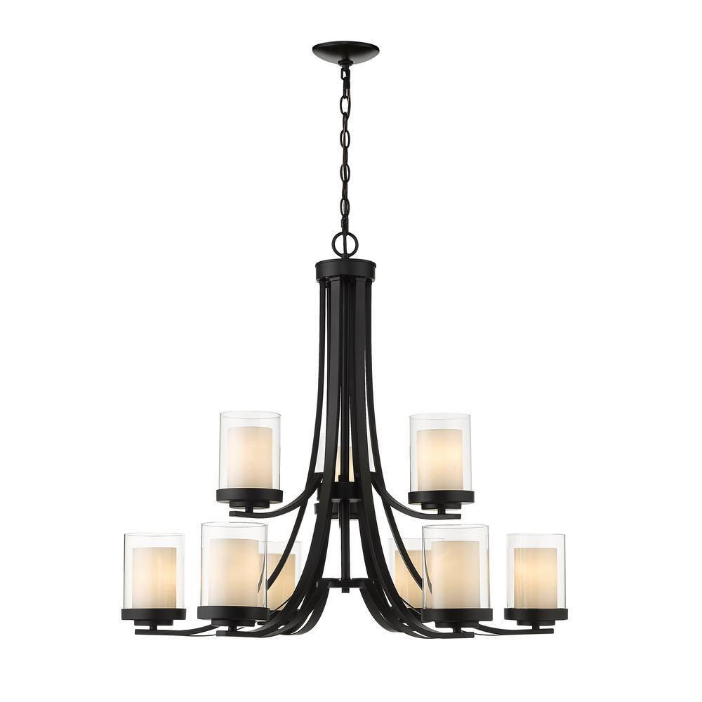 Z-Lite Willow 9 - Light Chandelier in  Matte Black
