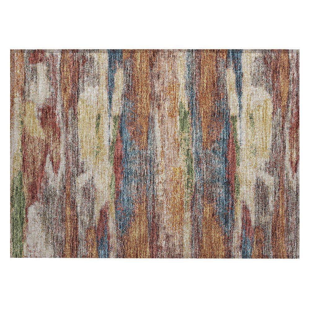 Abstract Multicolor Synthetic Flat Woven 10' x 14' Rug