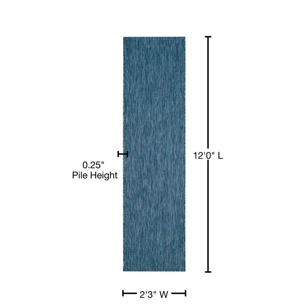 Courtyard CY8520 Power Loomed Indoor and Outdoor Runner Rug - Navy/Navy - 2'3"x12' - Safavieh