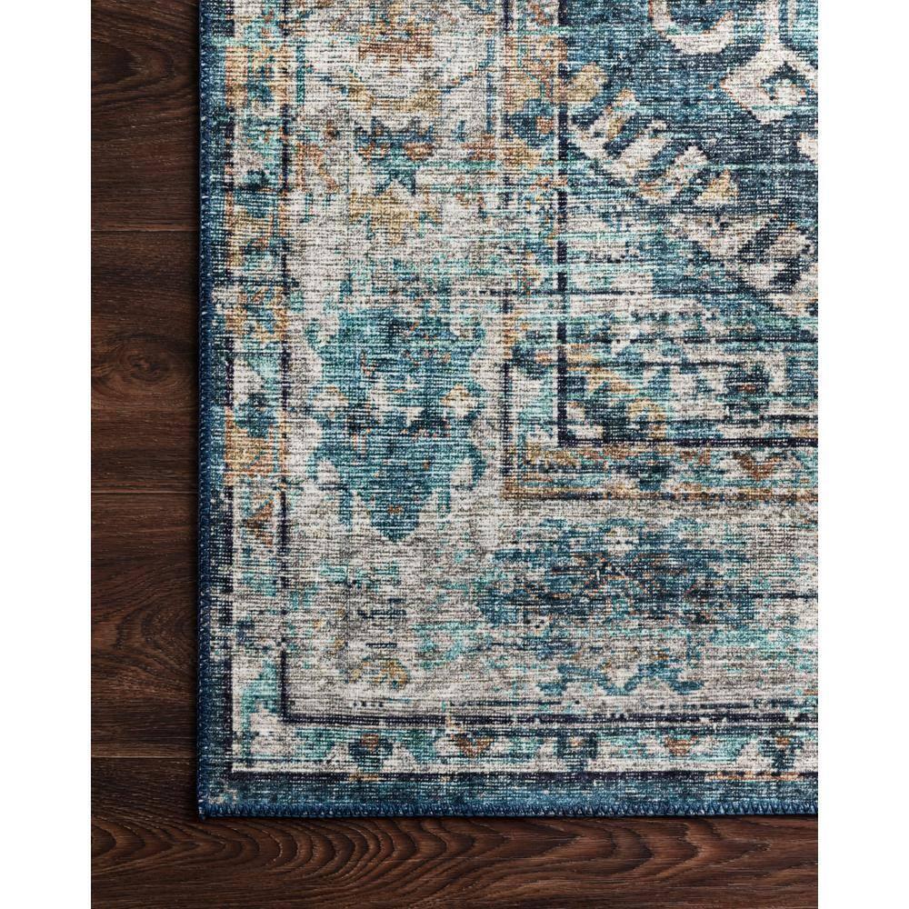 Denim and Natural Easy-Care Wool Blend 2' x 5' Area Rug