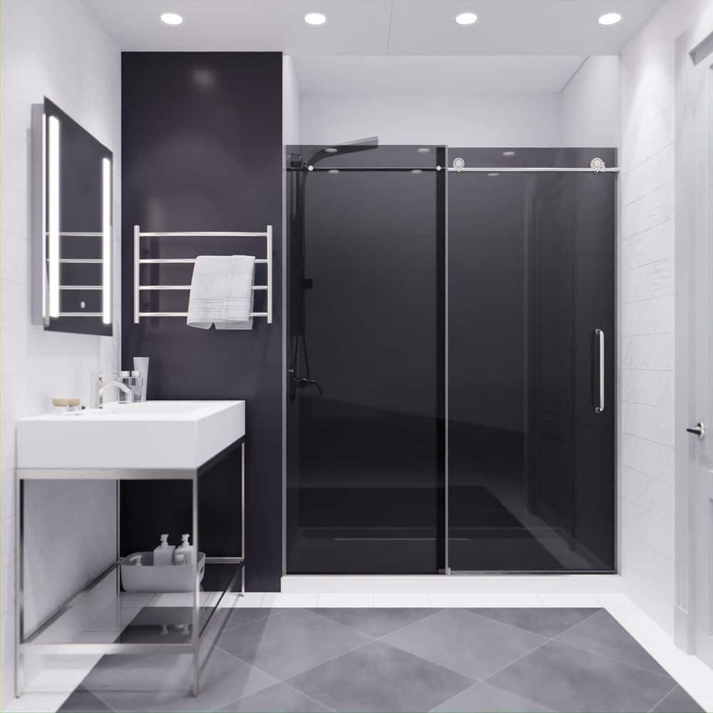 60” W x 76” H Sliding Frameless Shower Door
