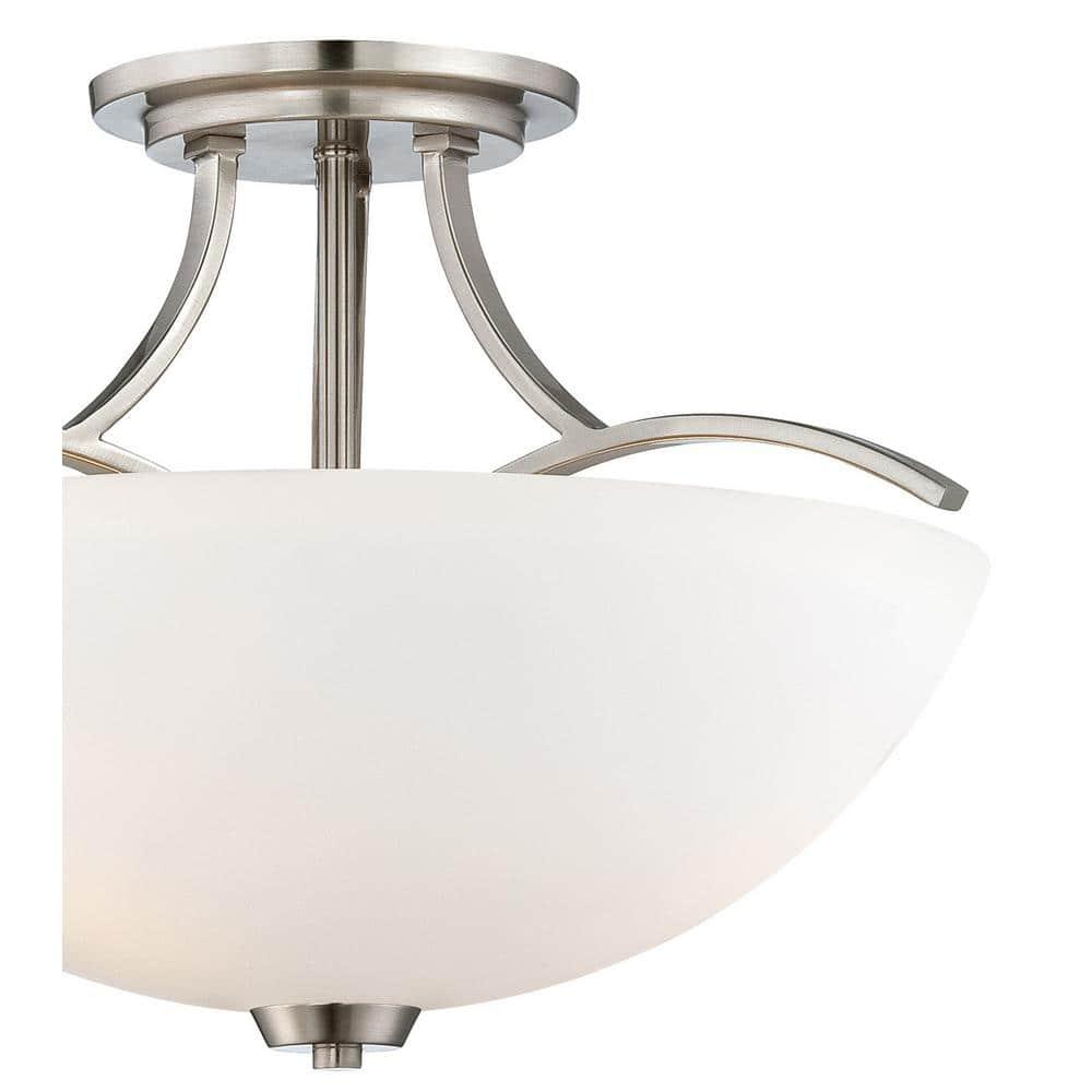 Minka Lavery - Overland Park - 3 Light Semi-Flush Mount in Transitional Style -