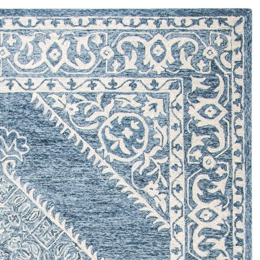 Ophelia & Co. Salerna Micro-Loop Hand Tufted Wool/Cotton Oriental Rug in Ivory/Blue