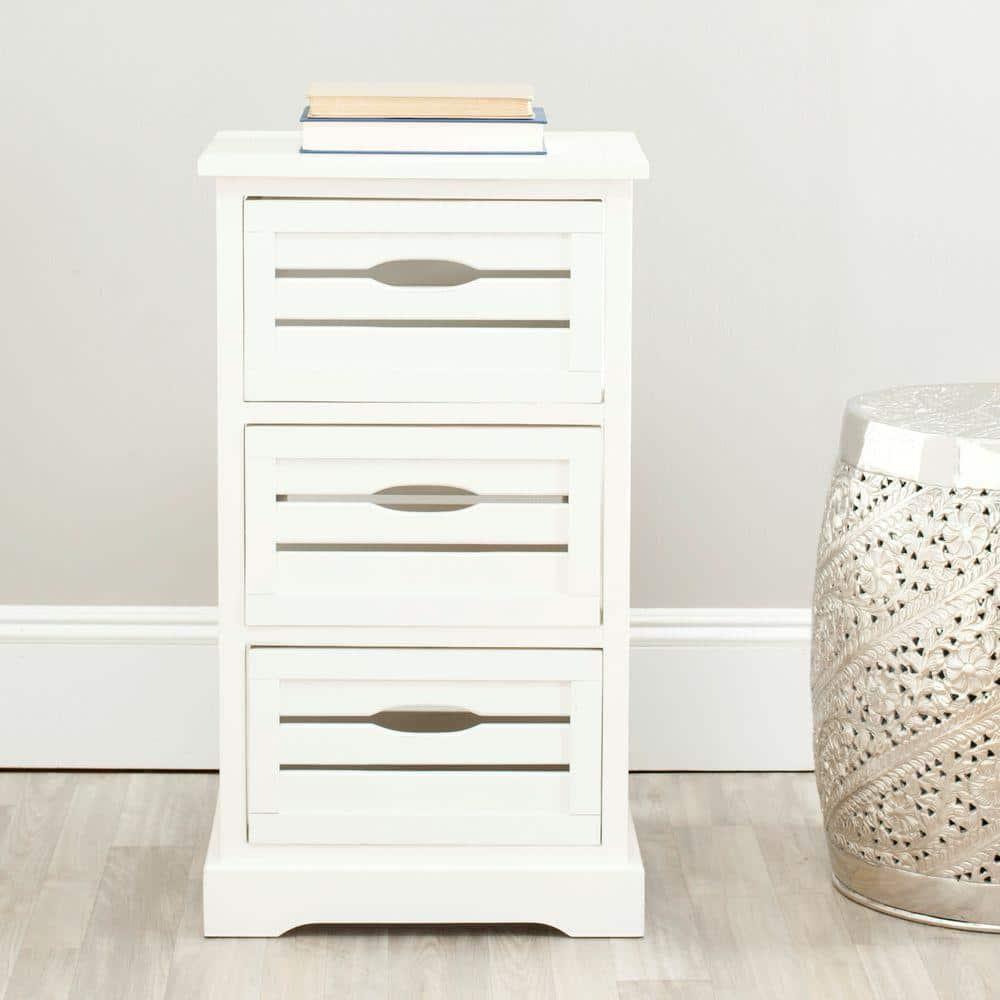 Samara 3 Drawer Cabinet - AMH5713 - Distressed Cream - Safavieh Couture
