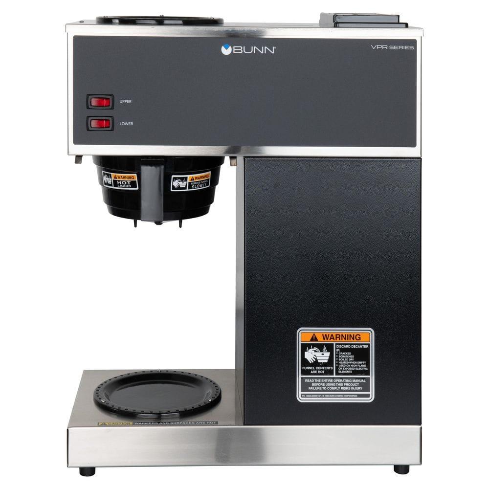 BUNN VPR 12-Cup Commercial Coffee Brewer with Two Glass Decanters, 2 Warmers