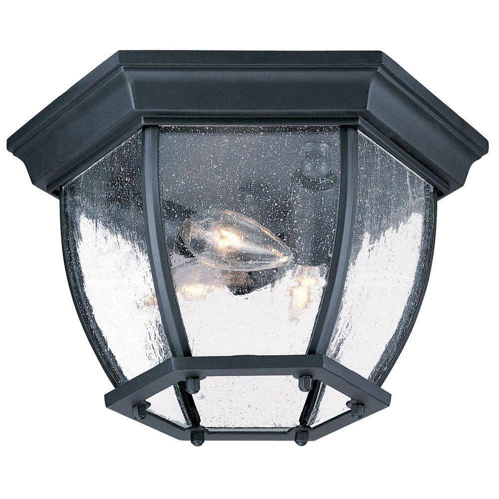 Acclaim Lighting 5602 3 Light 11" Width Outdoor Flushmount Ceiling Fixture - Black