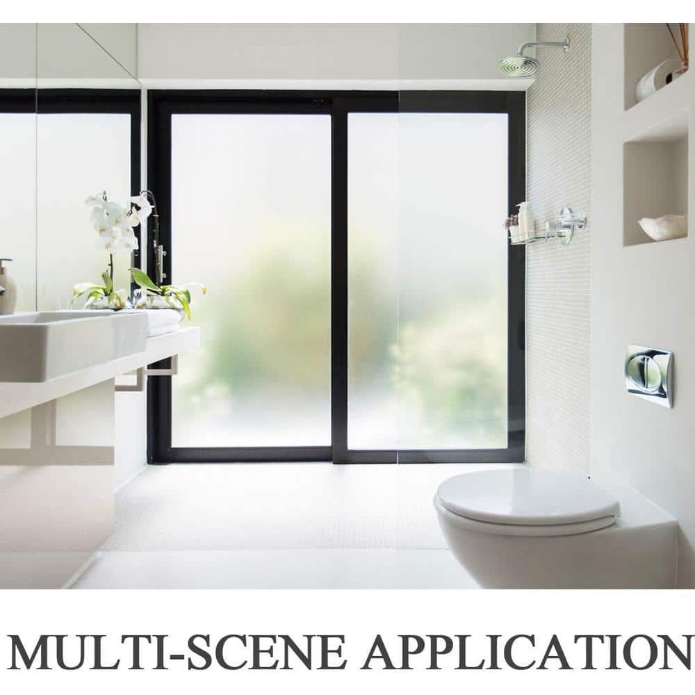 HIDBEA Frosted Window Privacy Film - Non Adhesive Static Cling Glass Stickers Sun UV Blocking Heat Control Door Covering Decals for Home Office, 35.4 x 78.7 Inch