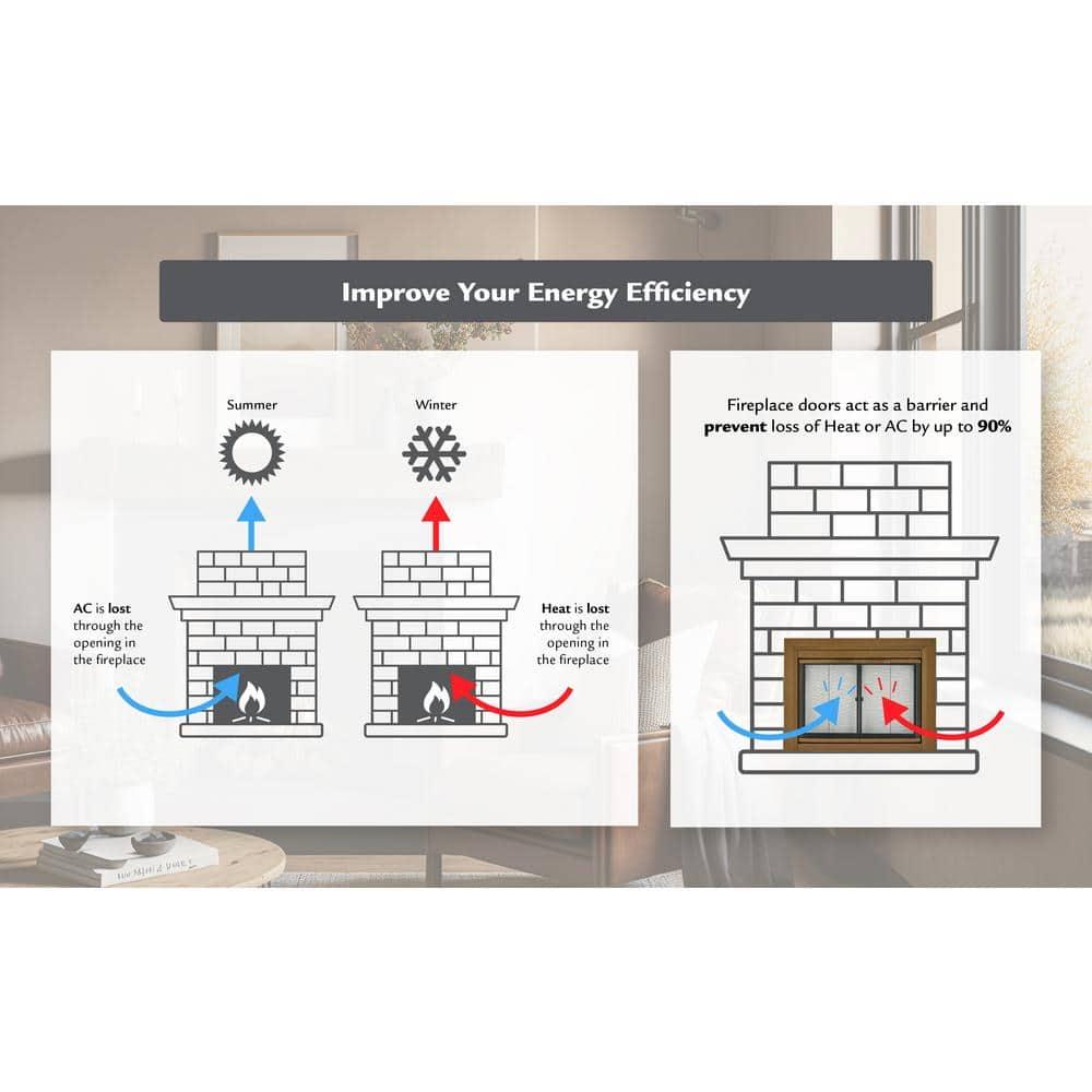 Gavin Small Heritage Brass Fireplace Glass Doors