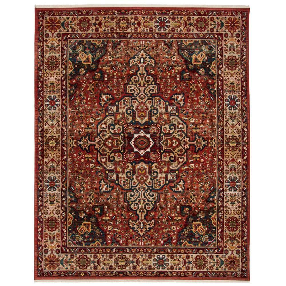 Kashan KSN305 Power Loomed Area Rug - Red/Ivory - 9'x12'6" - Safavieh