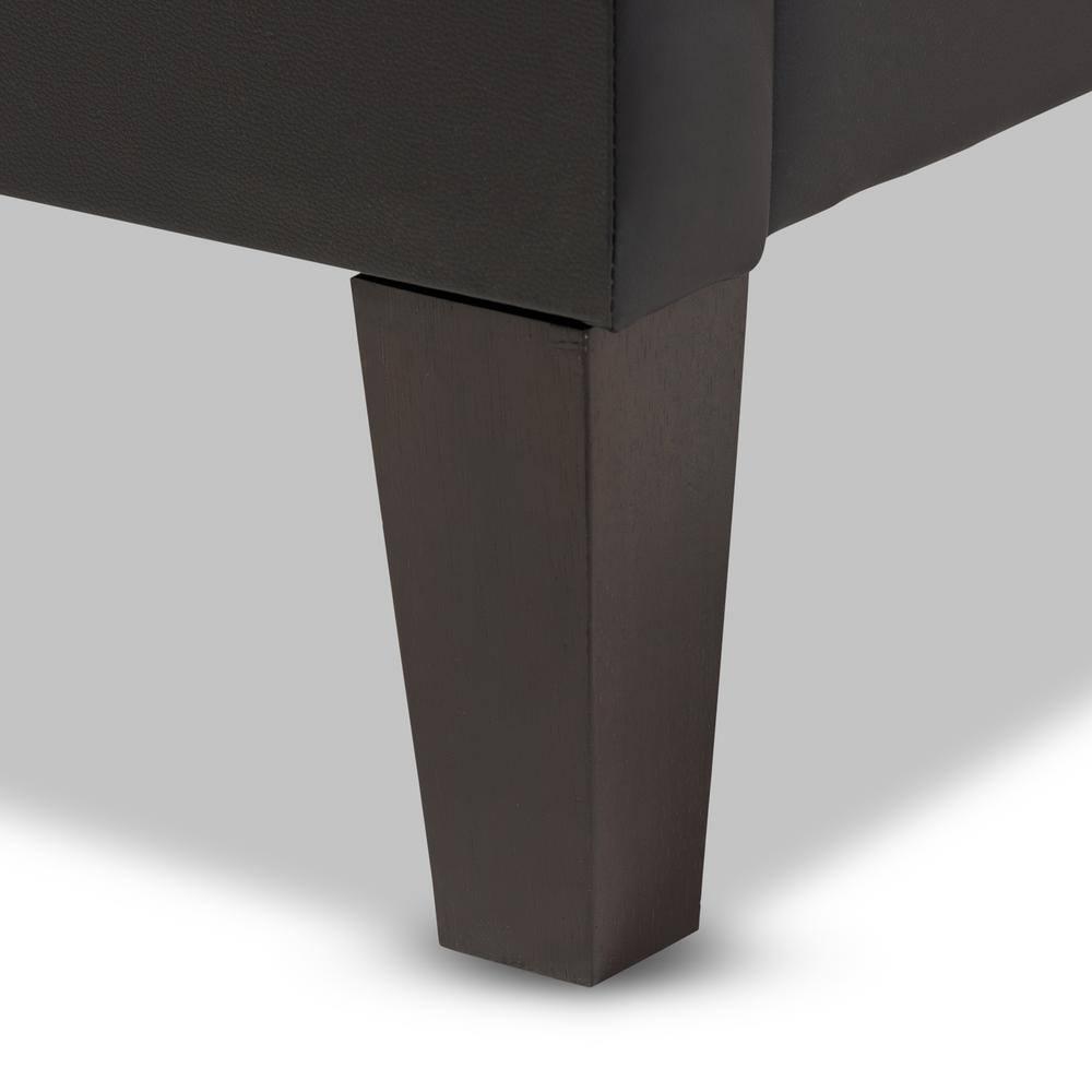 Full Lancashire Modern and Contemporary Faux Leather Upholstered Bed Frame with Tapered Legs Black - Baxton Studio