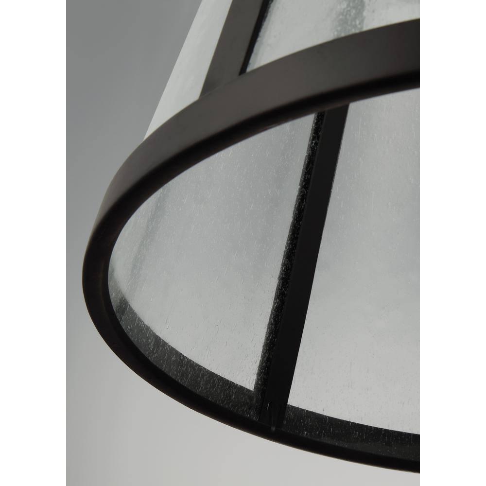 Generation Lighting Harrow 1 -Light Oil Rubbed Bronze Modern/contemporary Clear glass Dome Mini Hanging Pendant light