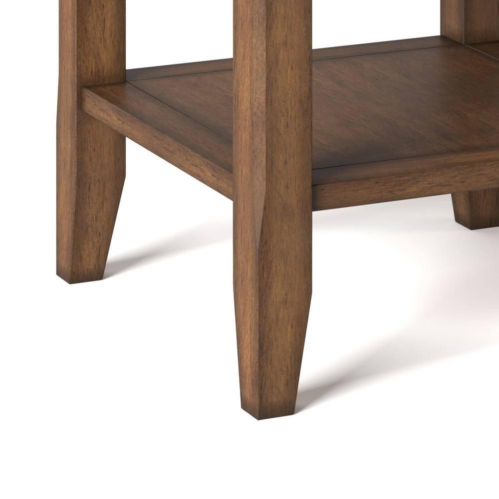 Simpli Home Acadian Solid Wood Transitional Table with Open Shelves