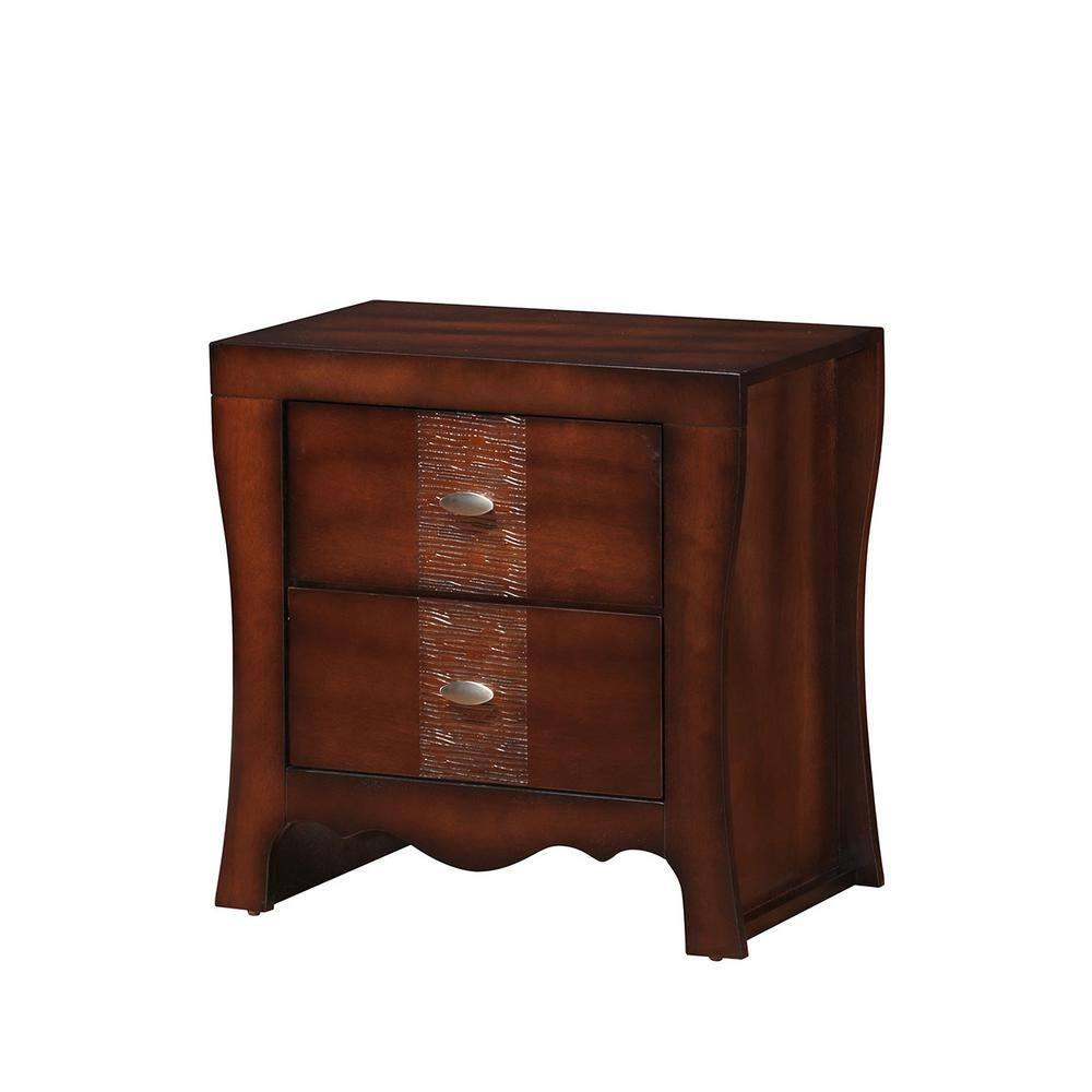 Picket House Furnishings Aria 2-Drawer Nightstand Espresso: Includes Anti-Tip Anchoring, Wood Veneer, Hardwood Frame