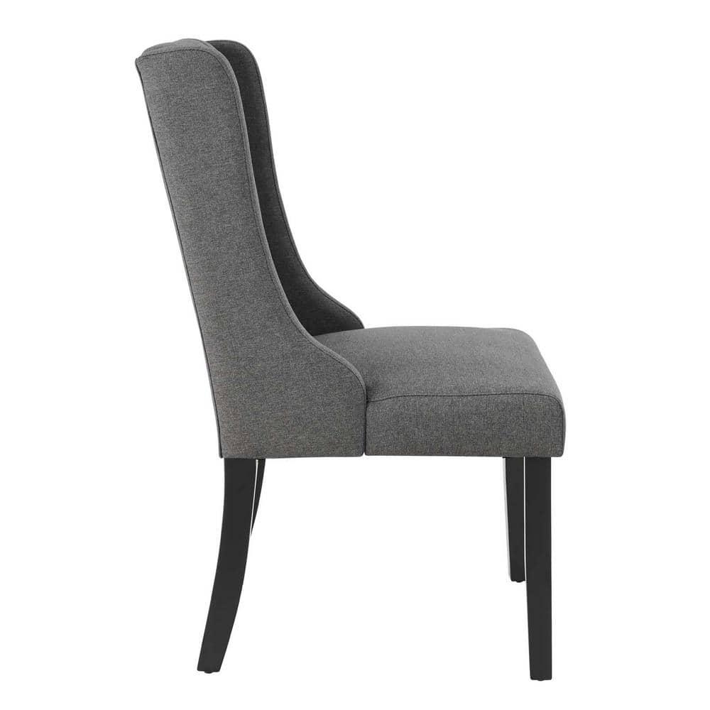 Modway Renew Parsons Fabric Dining Side Chairs - Set of 2 in Gray