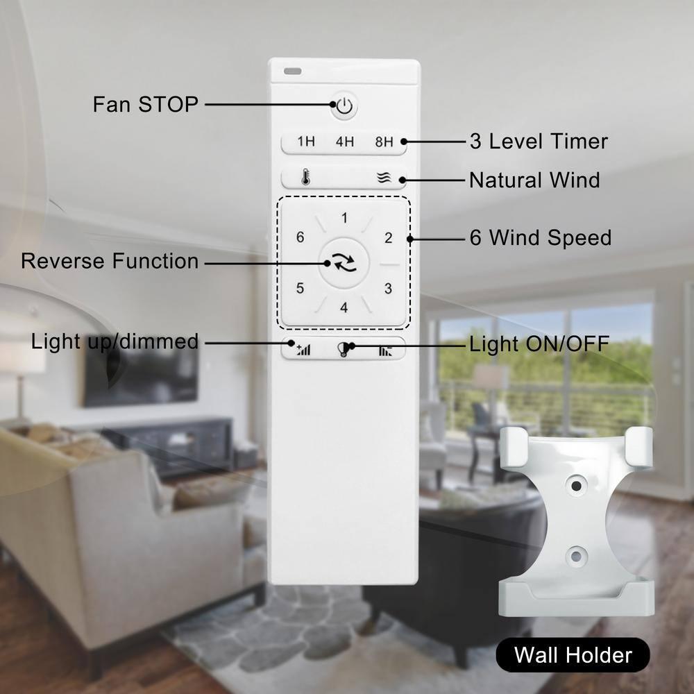 42 Inch Indoor Ceiling Fan with Light 3 Blades 6 Speed Remote Control Reverse Airflow For Living Room, Bedroom, Patios,Nickel