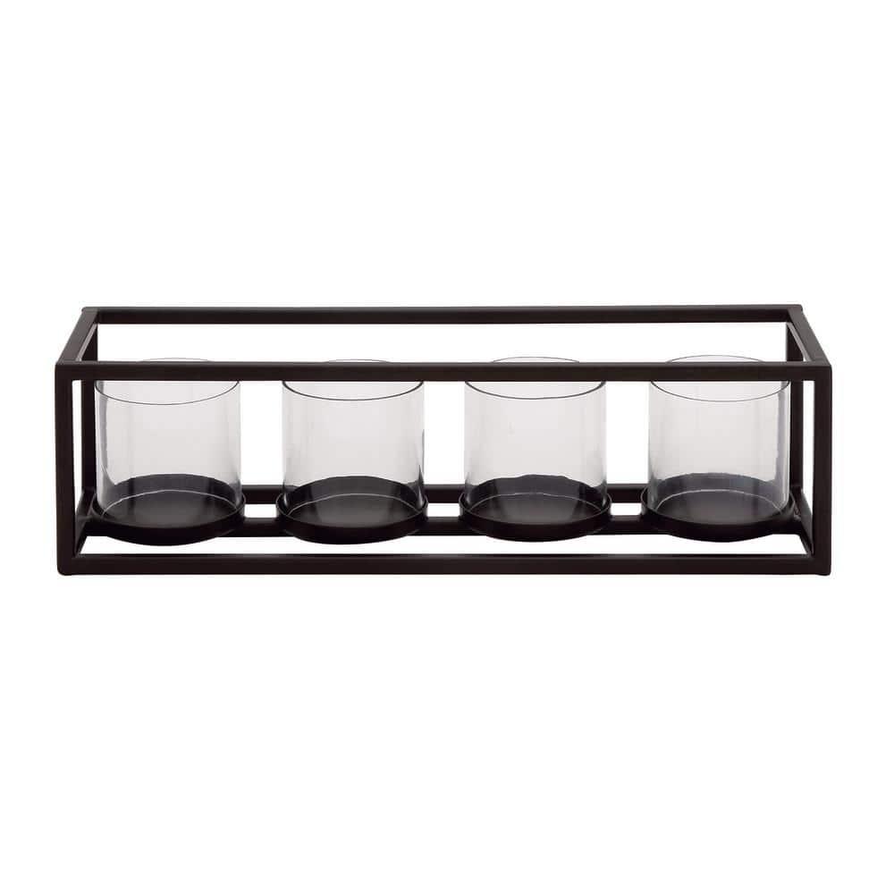 DecMode 4 Holder Black Metal Candelabra