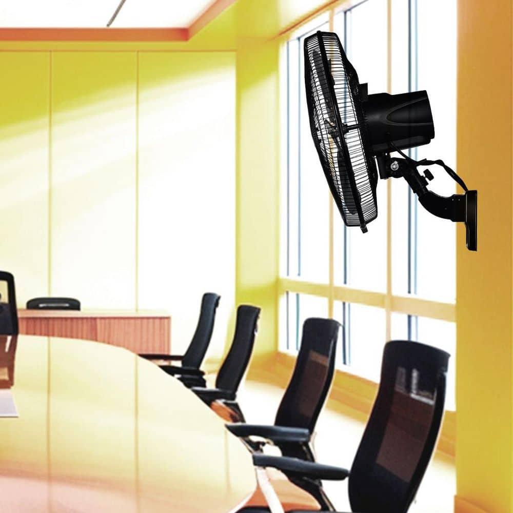 18-inch Black Metal Wall Mounted Fan with 5-Speed Settings