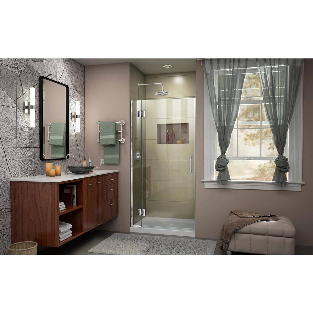 Unidoor-X 24 " W x72" H Hinged Frameless Shower Door