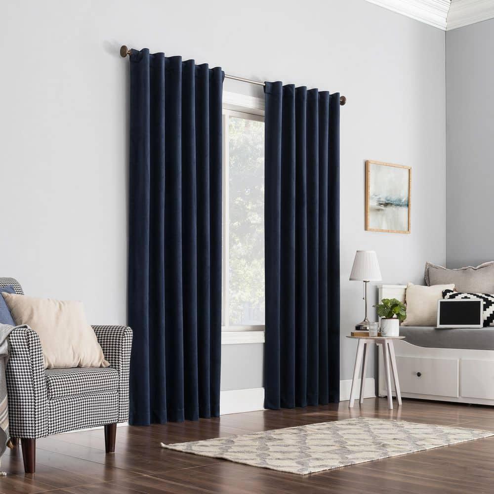 Sun Zero Velvet Noise Reducing Thermal Extreme 100% Blackout Back Tab Curtain Panel