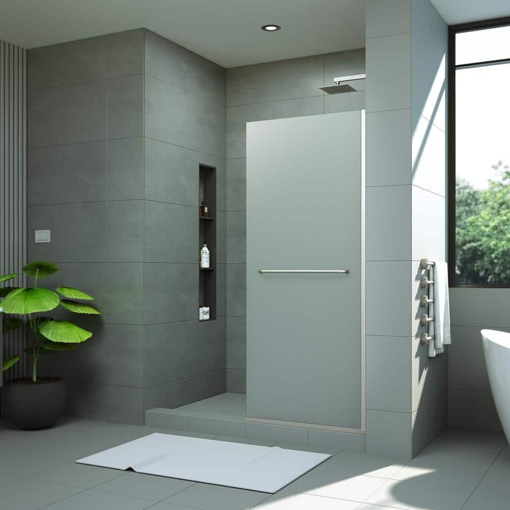 DreamLine Linea 30 in. W x 72 in. H Frameless Shower Screen with Towel Bar