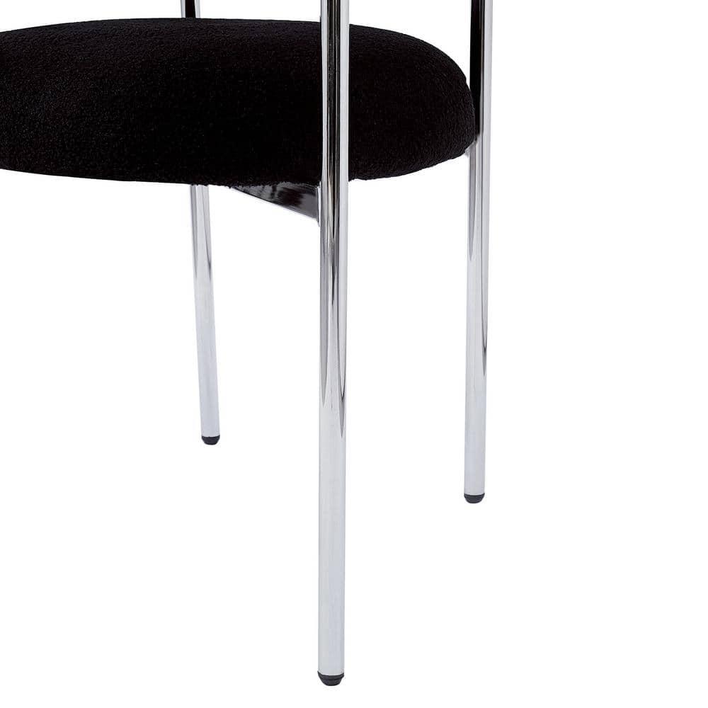Christopher Knight Home Gianna Modern Upholstered Dining Chairs with Metal Legs (Set of 4), Black/Silver
