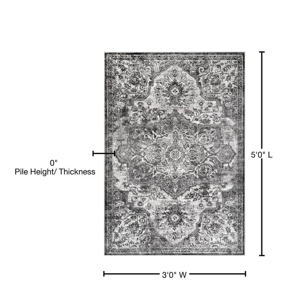 Nuloom Maryanne Geometric 3x5 Accent Indoor Area Rug for Living Room Bedroom Dining Room Entryway Kitchen, Grey/Ivory