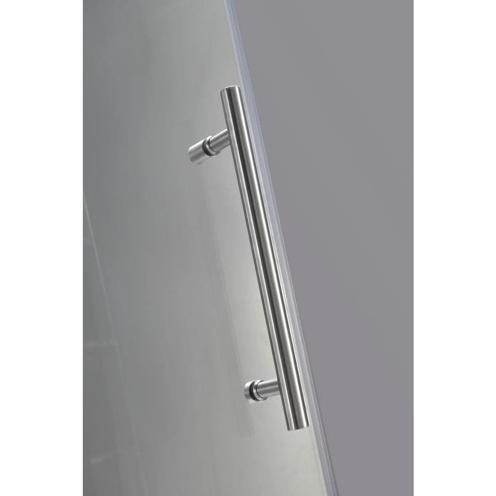 Langham 75" H Hinged Frameless Shower Door