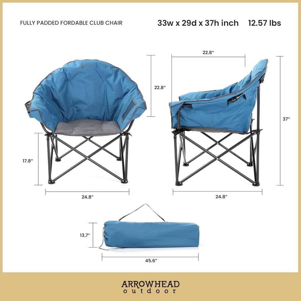 ARROWHEAD Outdoor Folding Camping Chair with Cushions
