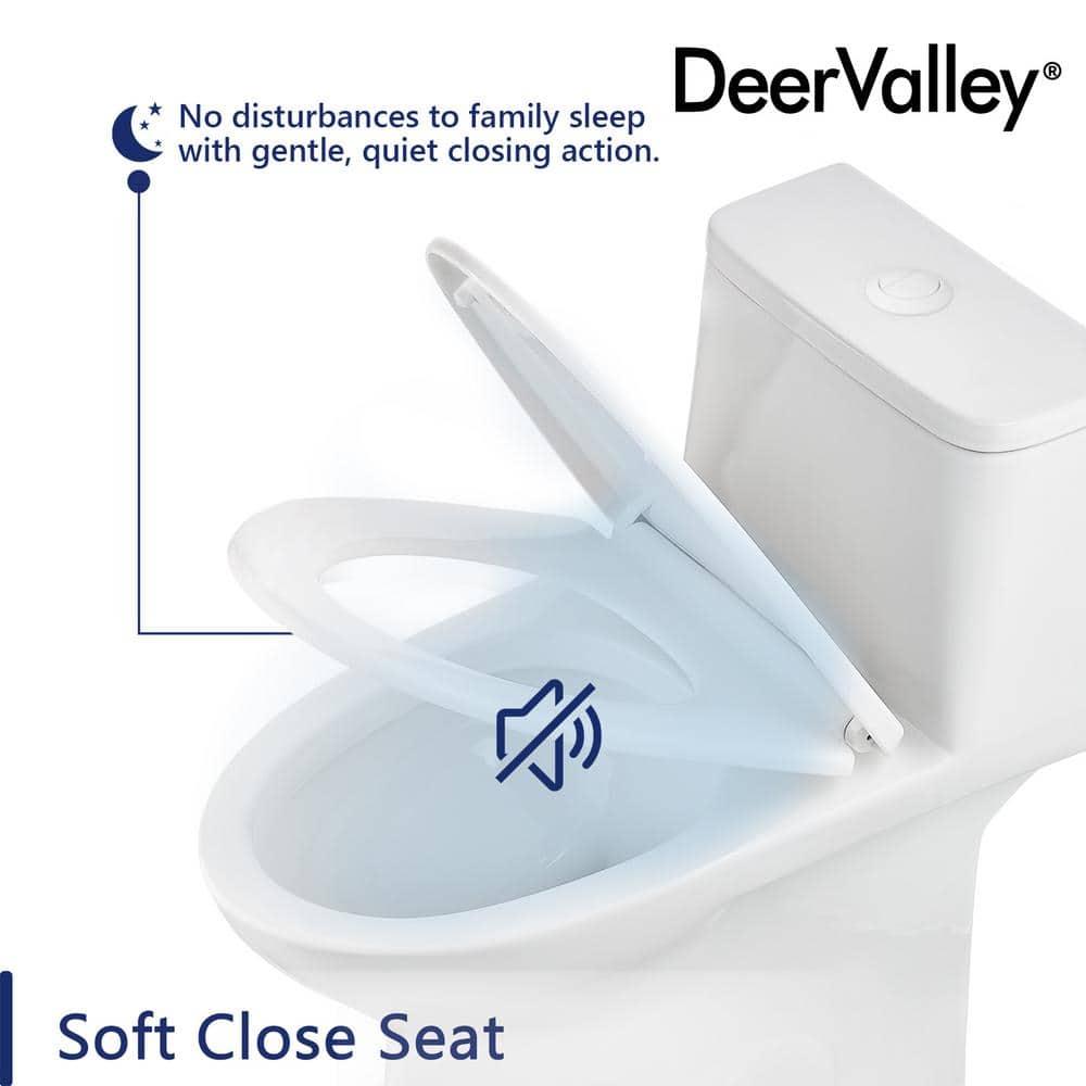 Ally Dual-Flush Elongated One-Piece Toilet with Glazed Surface Modern Toilet with Comfort Seat Height(Seat Included)
