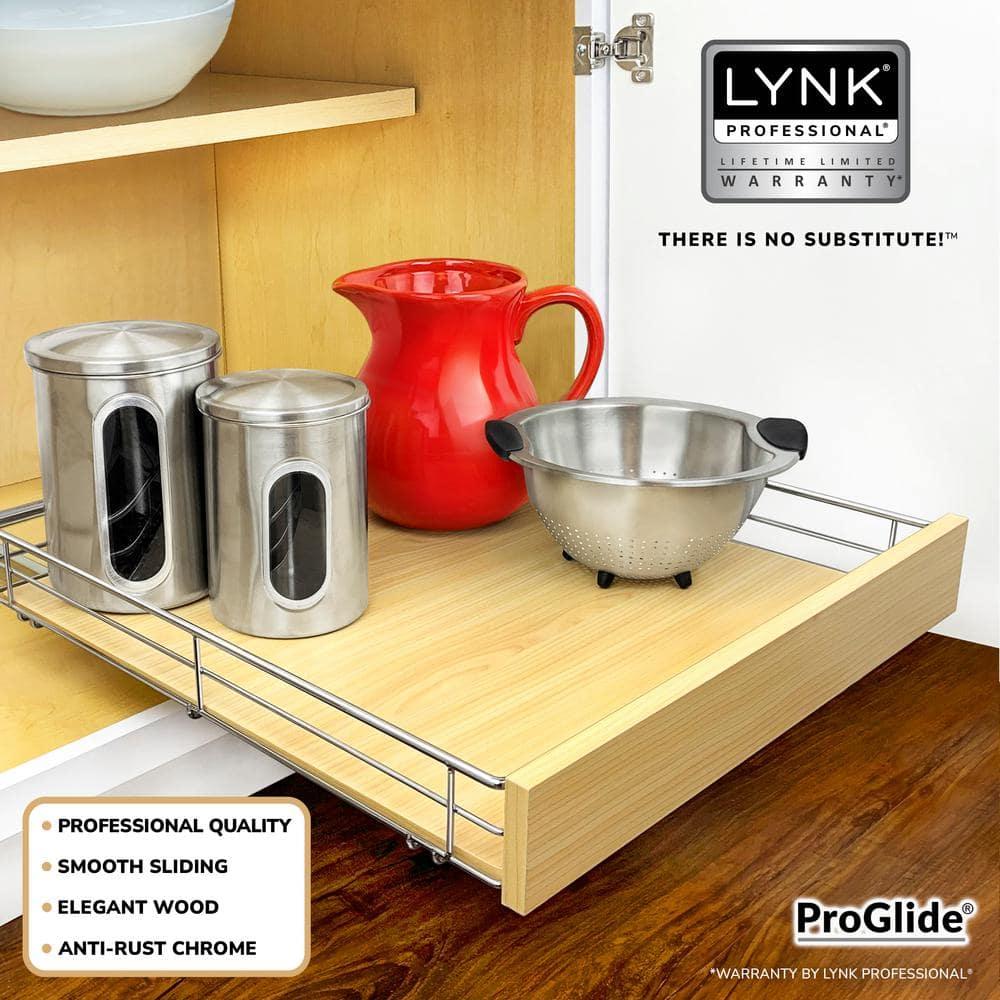 LYNK PROFESSIONAL LYNK PROFESSIONAL Select Pull Out Cabinet Organizer for Kitchen Cabinets, Wood and Chrome