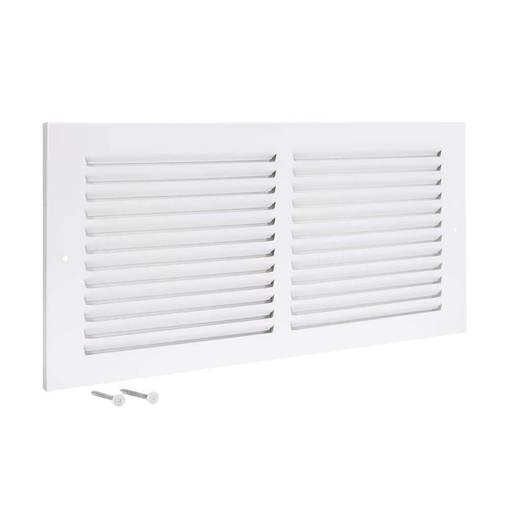 14 in. x 6 in. Steel Return Air Grille, White