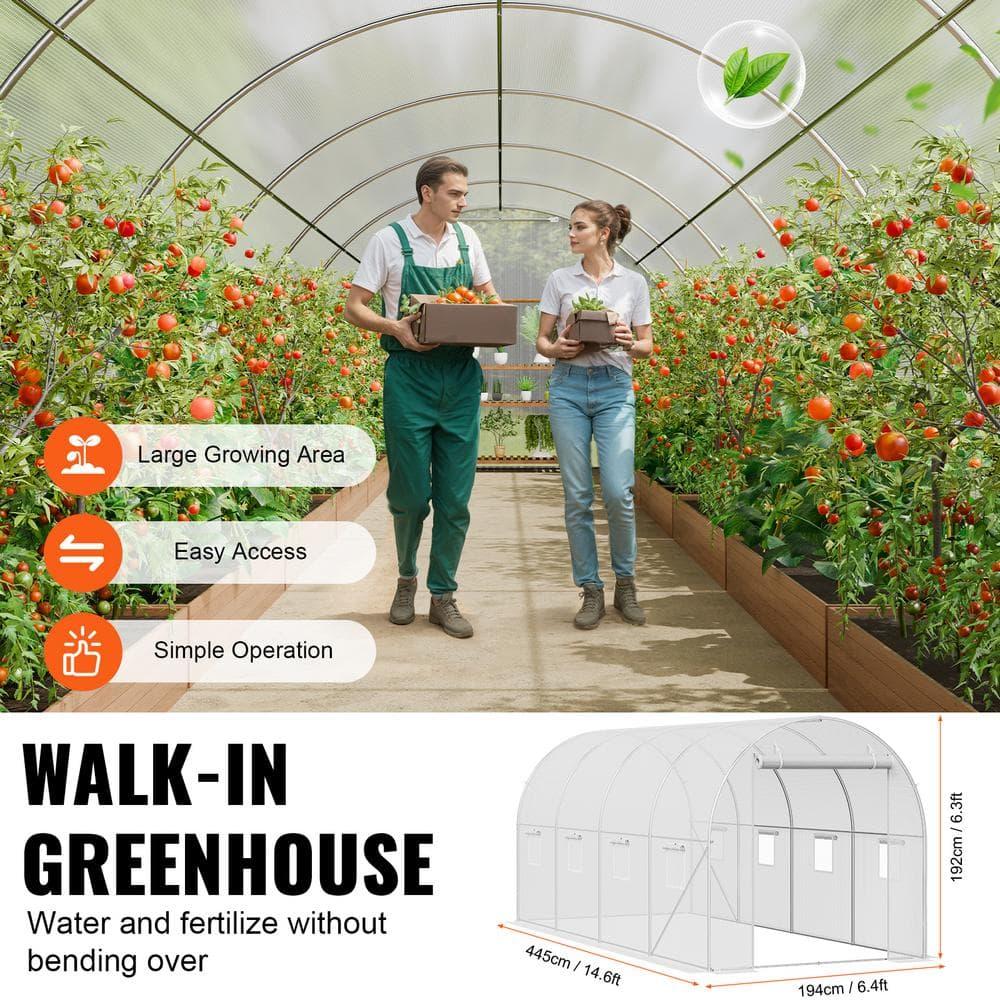 VEVOR Walk-in Tunnel Greenhouse Galvanized Frame PE Cover