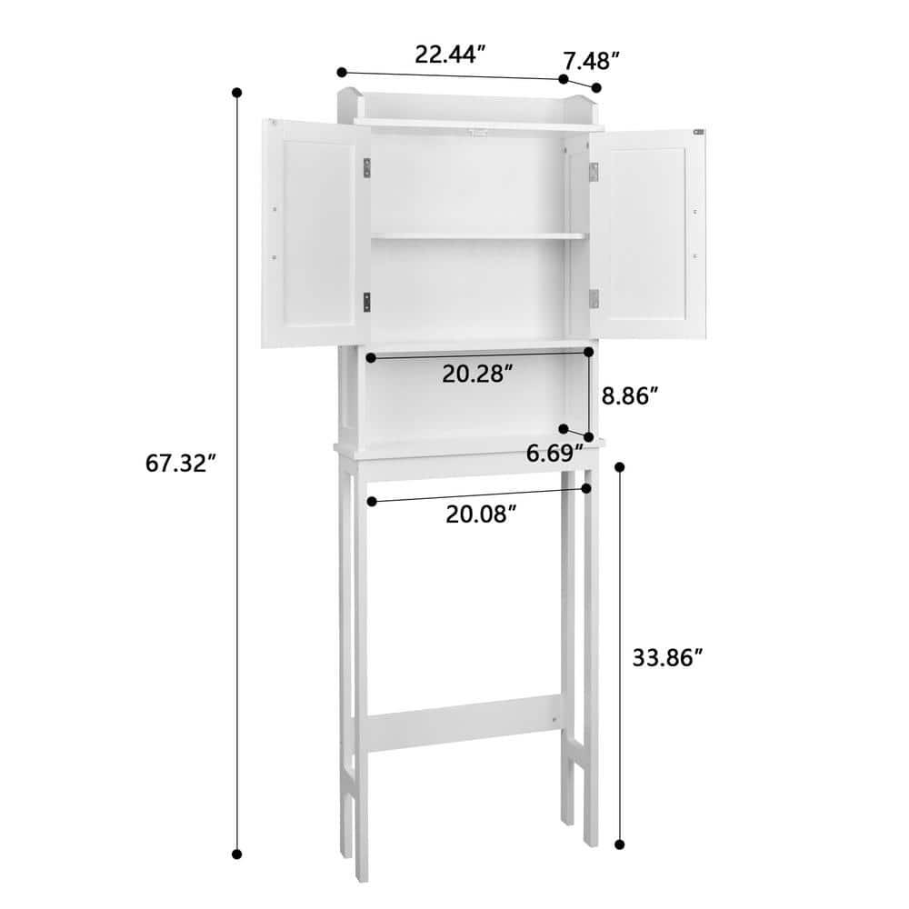 DeerValley Bathroom Freestanding Over the Toilet Storage Cabinet, White & Reviews | Wayfair