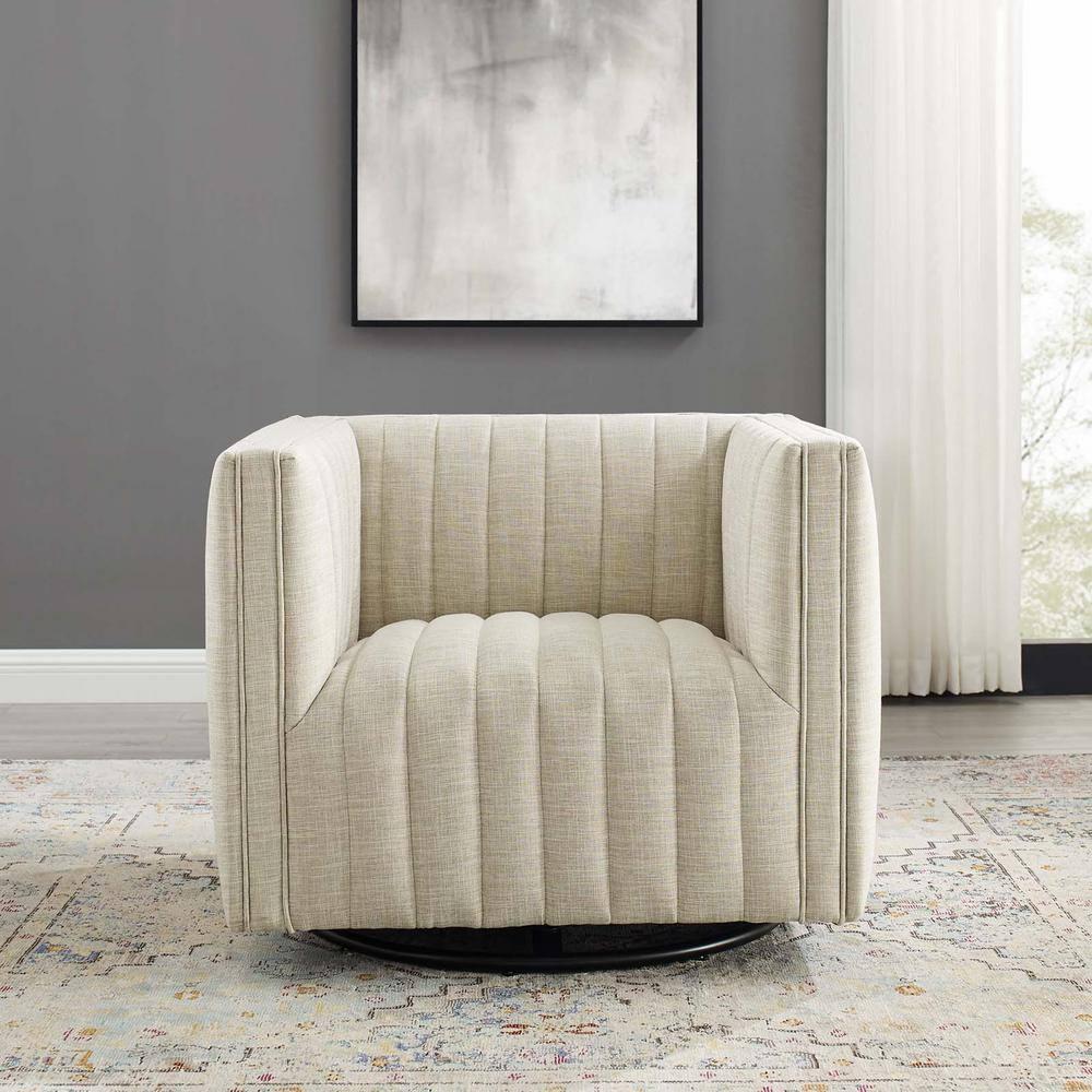 Modway Conjure Channel Tufted Performance Velvet Swivel Armchair