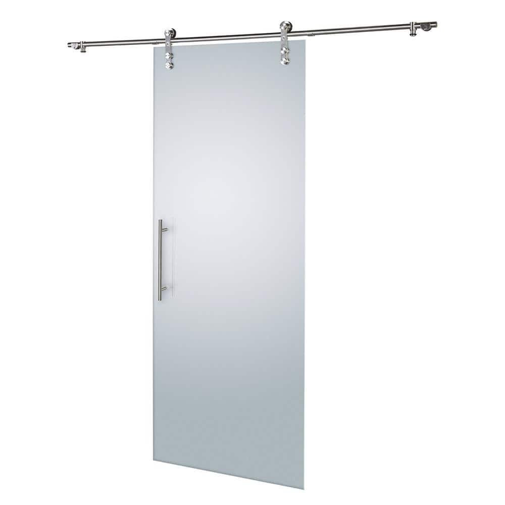 Renin 37'' x 84'' Hollow Glass with Installation Hardware Kit Barn Door