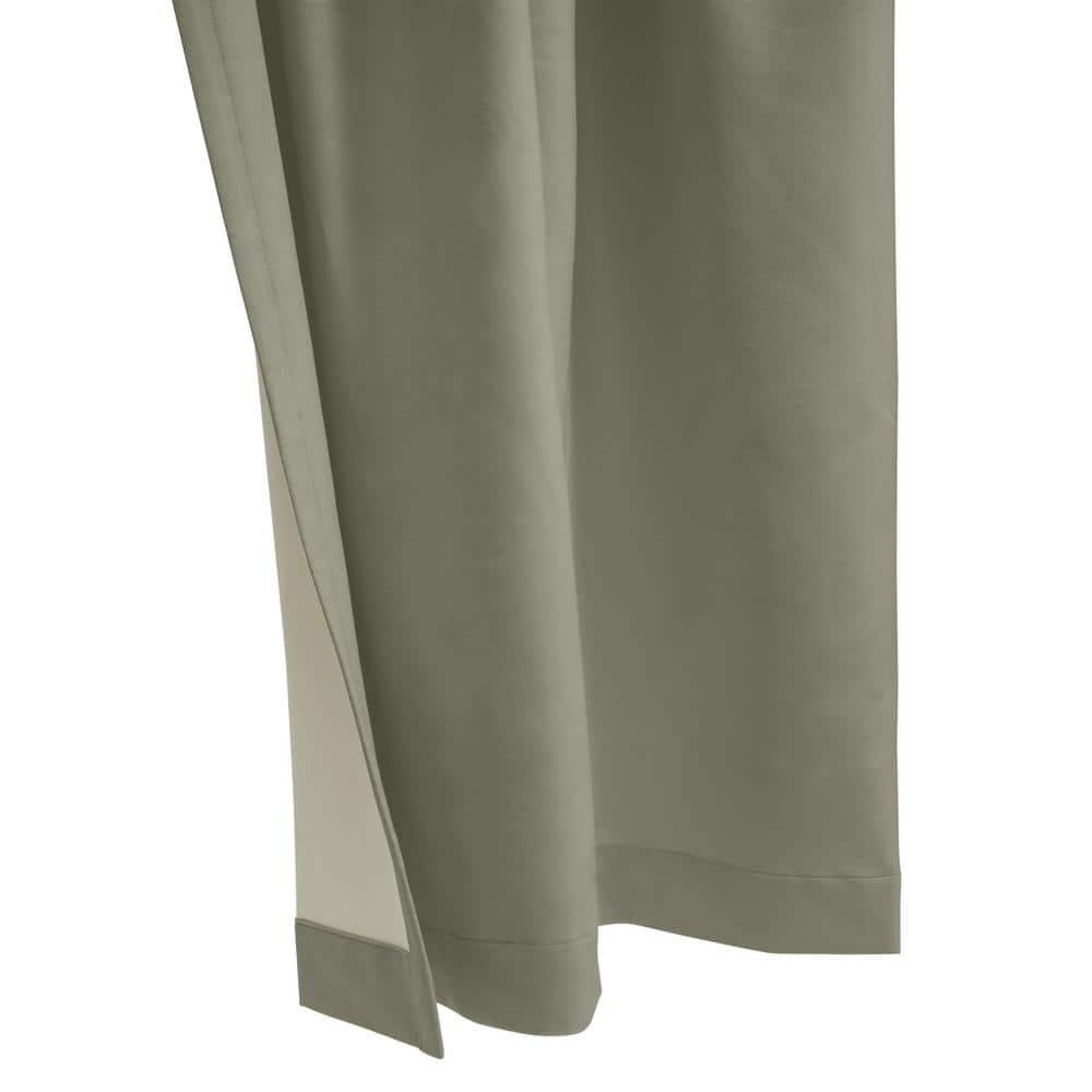 Thermaplus Seren Room Darkening Window Treatment Dual Header Curtain Panel for Bedroom Livingroom 50" x 63" Taupe