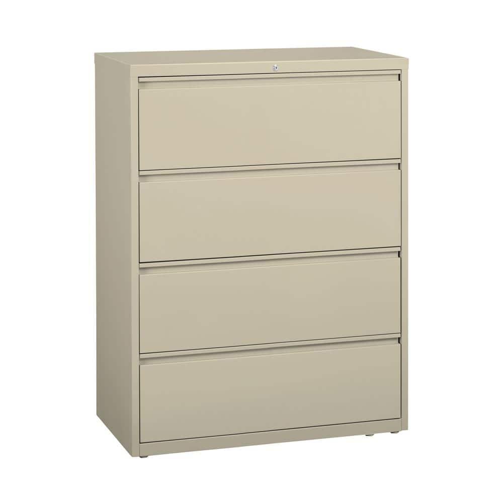 Lorell Lateral File 4-Drawer 42" x 18.6" x 52.5", File Cabinet, A4, Putty