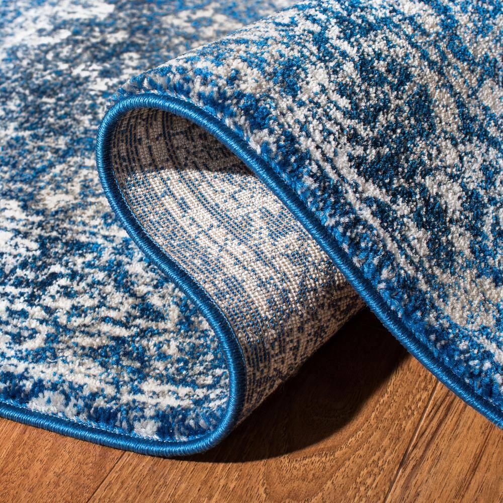 Evoke EVK270 Power Loomed Accent Rug Navy / Ivory 3' X 3' Round - Safavieh.
