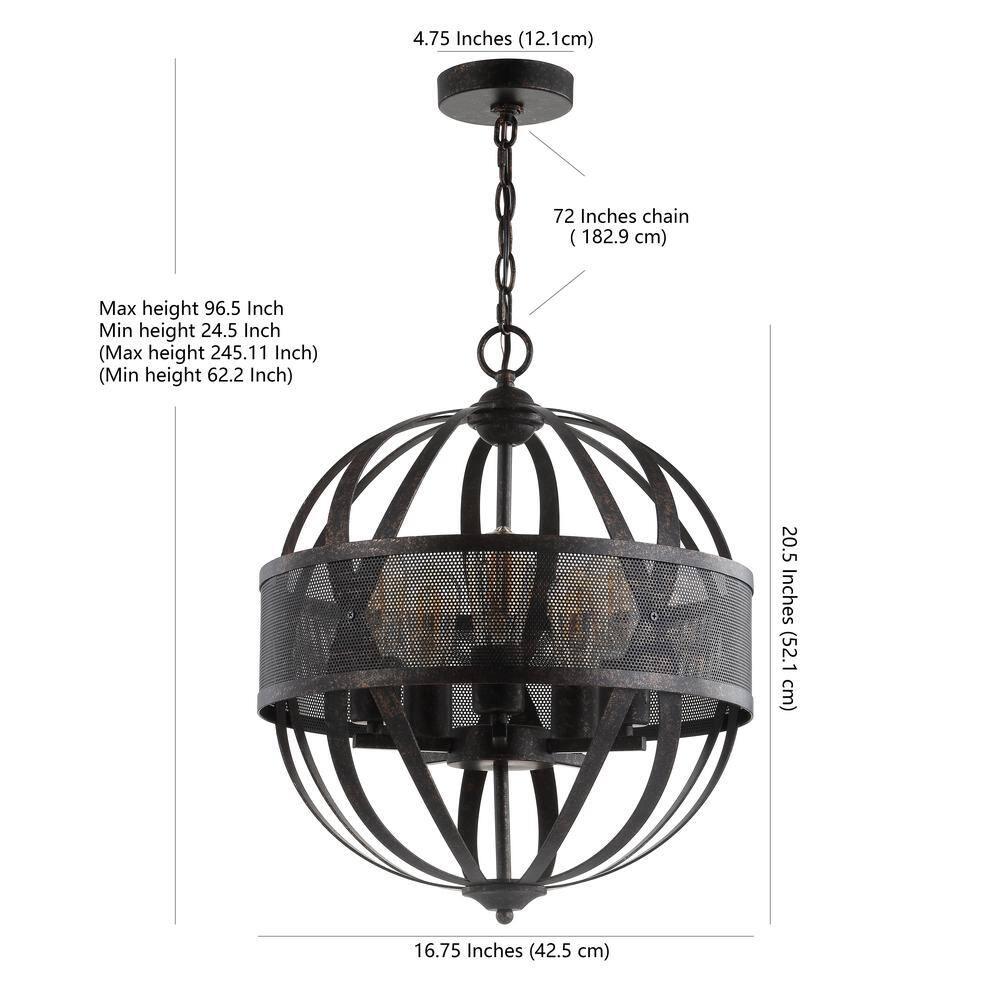Colby 5 Light 16.75" Pendant - PND4057 - Brass - Safavieh
