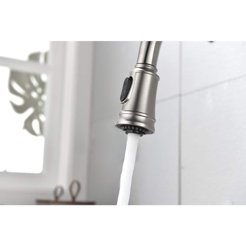 Single Handle High Arc Pull Out Kitchen Faucet,Single Level Stainless Steel Kitchen Sink Faucets With Pull Down Sprayer
