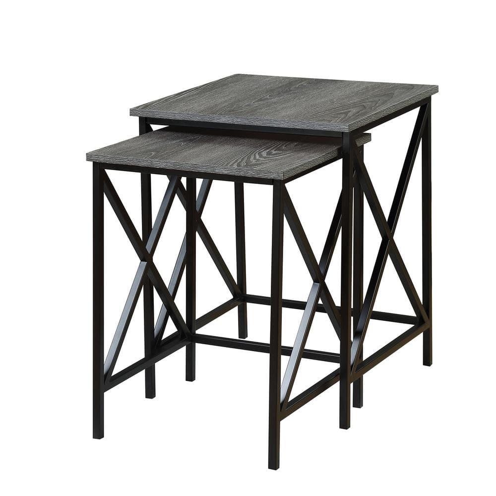 Convenience Concepts Tucson Nesting End Tables, Weathered Gray/Black