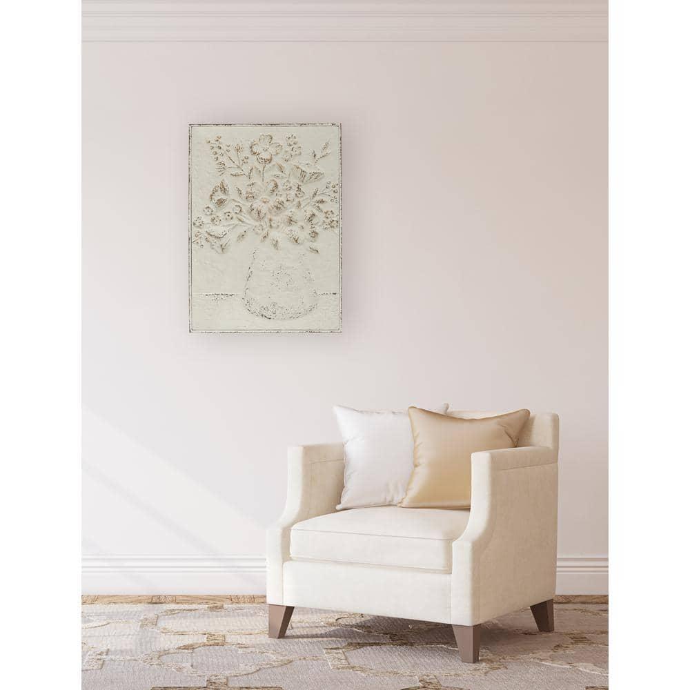 Kelly Clarkson Home Embossed Metal Wall Art with Flowers in Vase