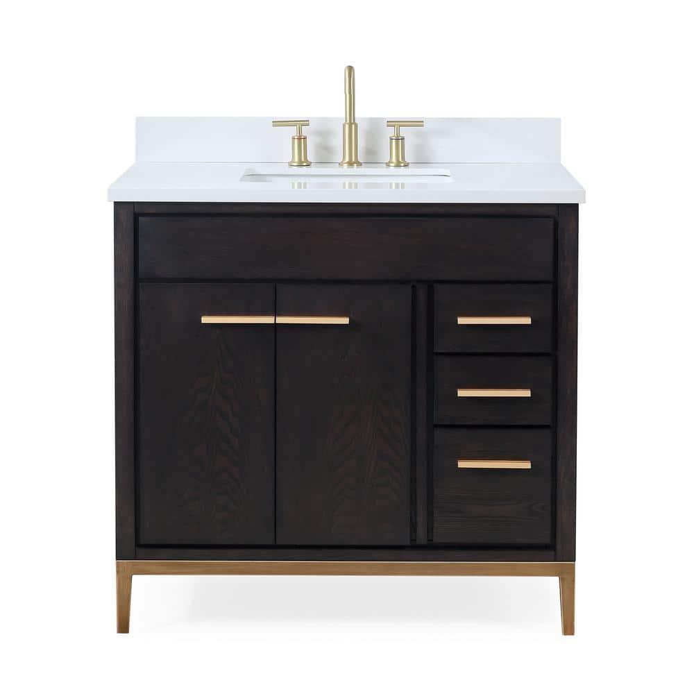 36" Tennant Brand Beatrice Modern Espresso Wenge Bathroom Sink Vanity TB-9838DK-V36