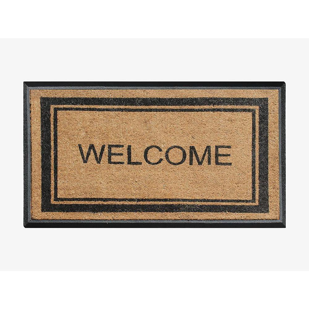 A1HC Natural Coir & Rubber Welcome Door Mat, 30x48, Thick Durable Doormats for, Heavy Duty Large Size Doormat, Anti-Shed Doormat, Fade-Resistant Door mat, Long Lasting, Front Door Entry Doormat