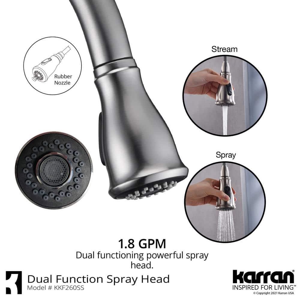Karran Hillwood Single Handle Pull Down Sprayer Kitchen Faucet