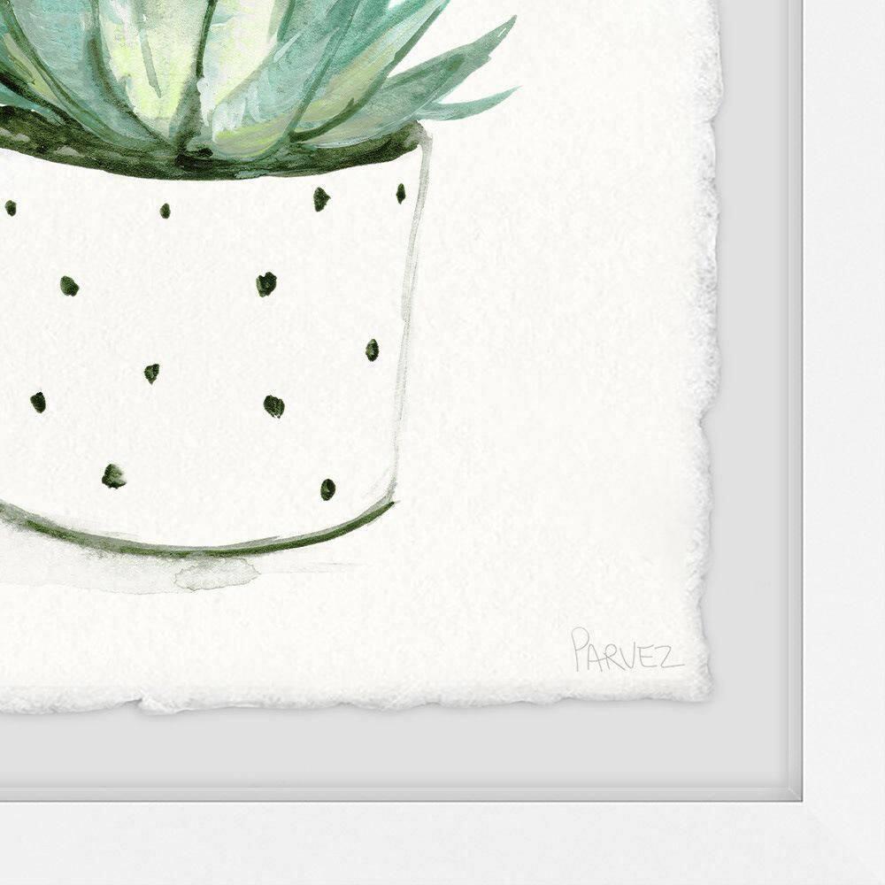 Parvez Taj Green Patterned Pots Framed Wall Art