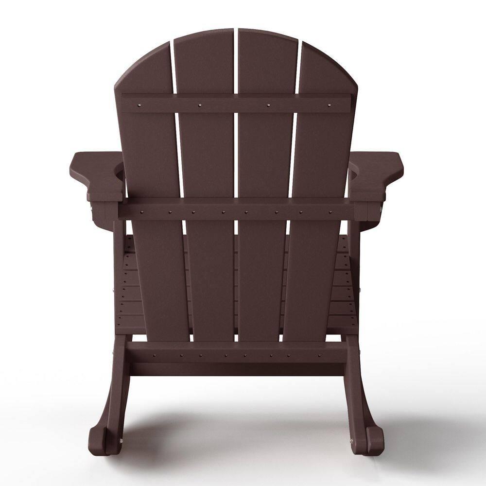 Polytrends  Laguna Hdpe All Weather Outdoor Patio Rocking Chair Dark Brown