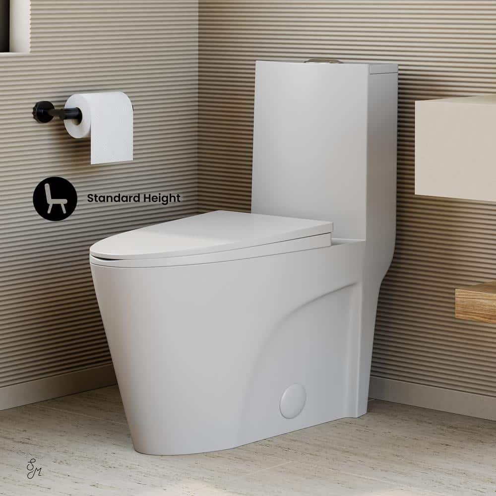 St. Tropez One Piece Elongated Toilet Dual Vortex Flush 1.6 GPF