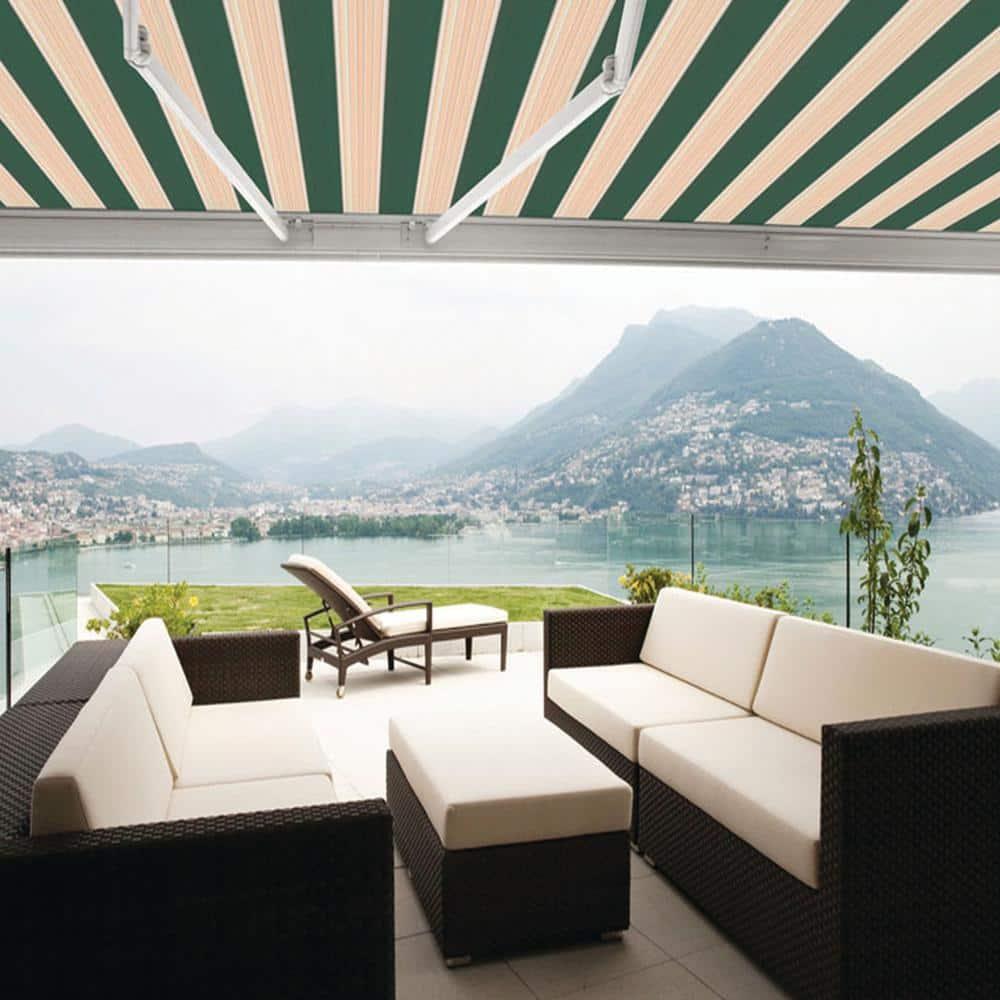 Advaning 10.5'' Fabric, Metal Cover Retractable Patio Awning